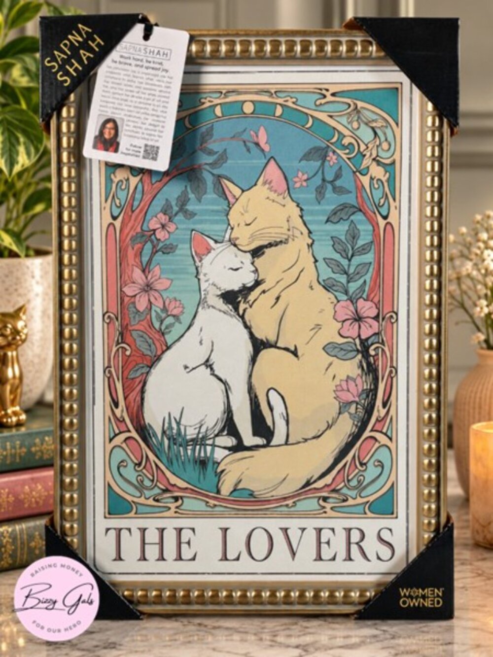 Sapna Shah Tarot Card 18x12 The Lovers Framed Wall Art Print Decor